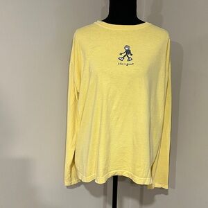 *LIFE IS GOOD* Yellow Hiker Long Sleeve Tee Shirt Size XL